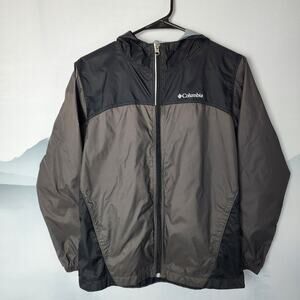 Columbia Kids Black / Gray Full Zip Windbreaker | Kids L (14/16)